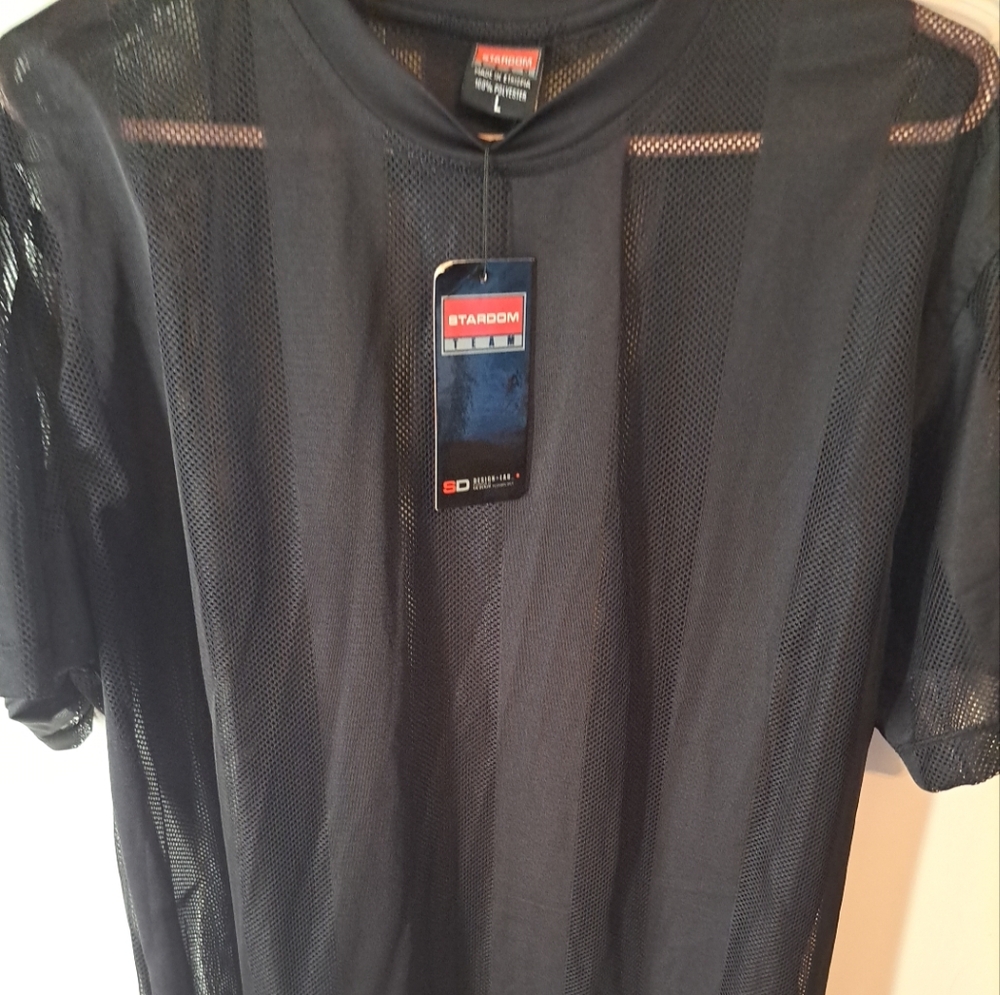 Stardom Team Shirt Tank Top Size L Mens Black under mesh Jersey Football Soccer